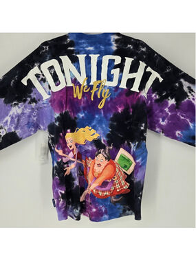 Disney Hocus Pocus Spirit Jersey Small Tie Dye Tonight We Fly Sanderson NWT